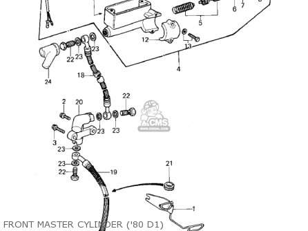 FRONT MASTER CYLINDER ('80 D1) - KZ440D5 LTD 1983 USA CANADA / BELT DRIVE