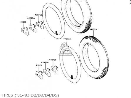 TIRES ('81-'83 D2/D3/D4/D5) - KZ440D5 LTD 1983 USA CANADA / BELT DRIVE
