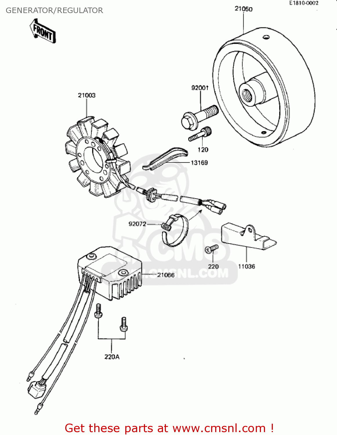 GENERATOR/REGULATOR KZ440G1 1982 USA CANADA