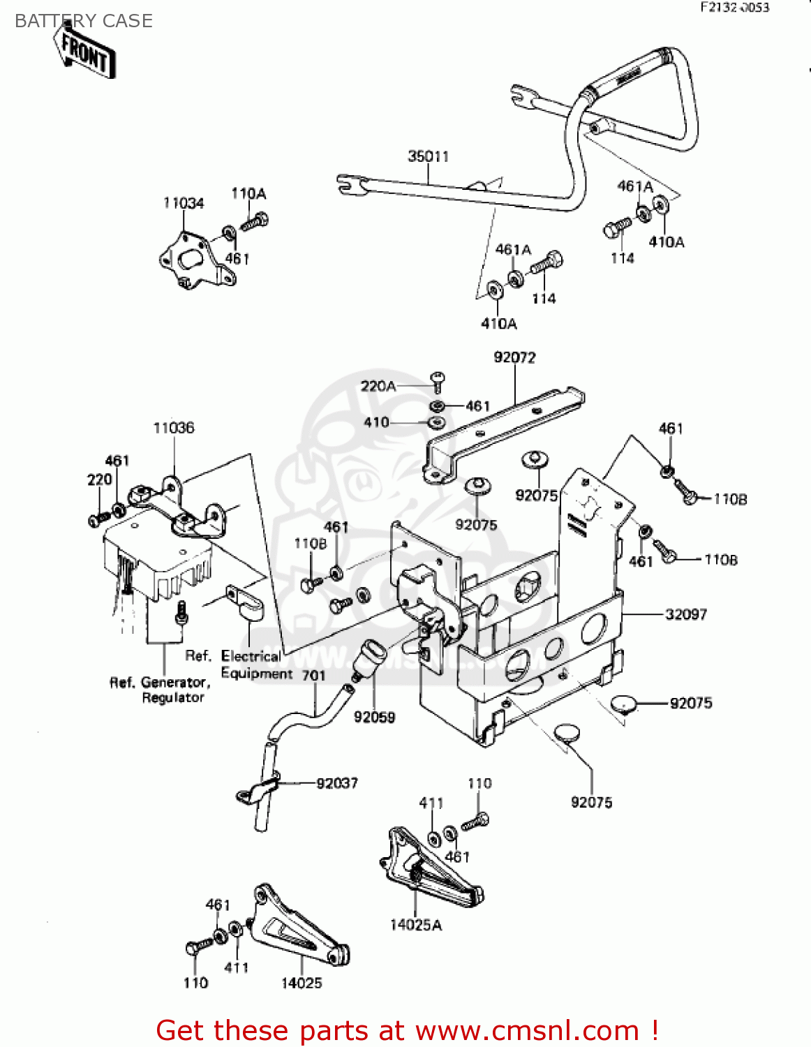 BATTERY CASE KZ440G1 1982 USA CANADA