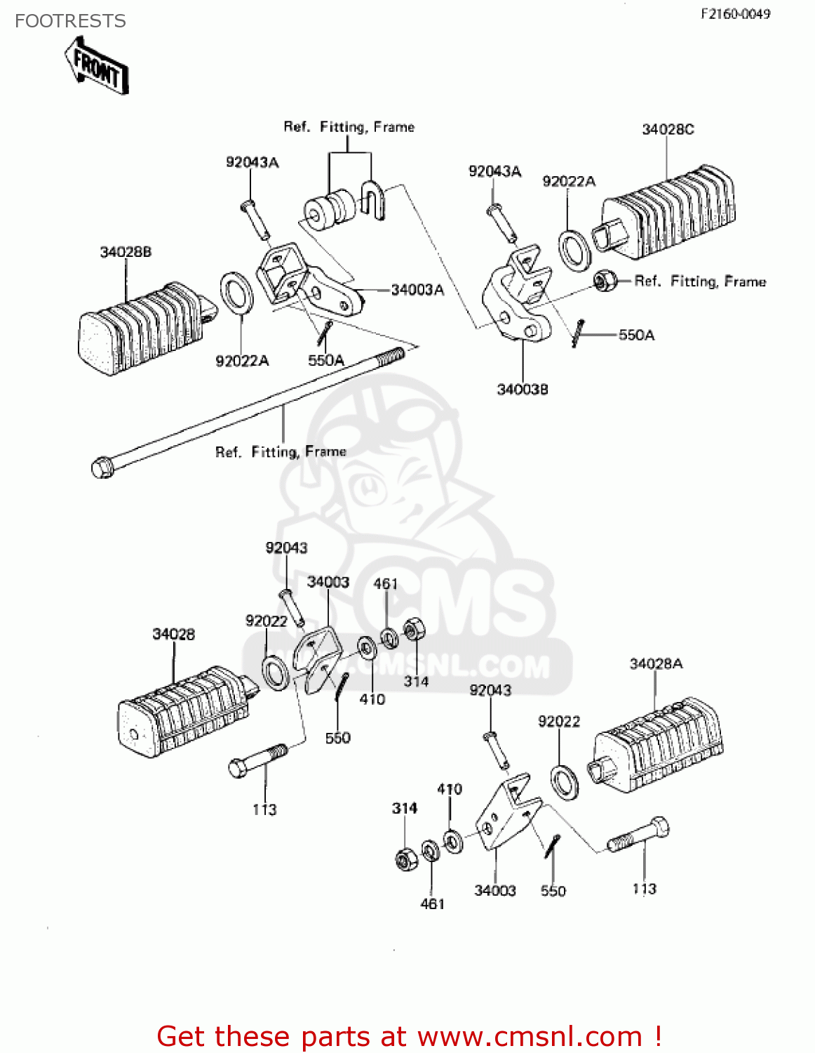 FOOTRESTS KZ440G1 1982 USA CANADA