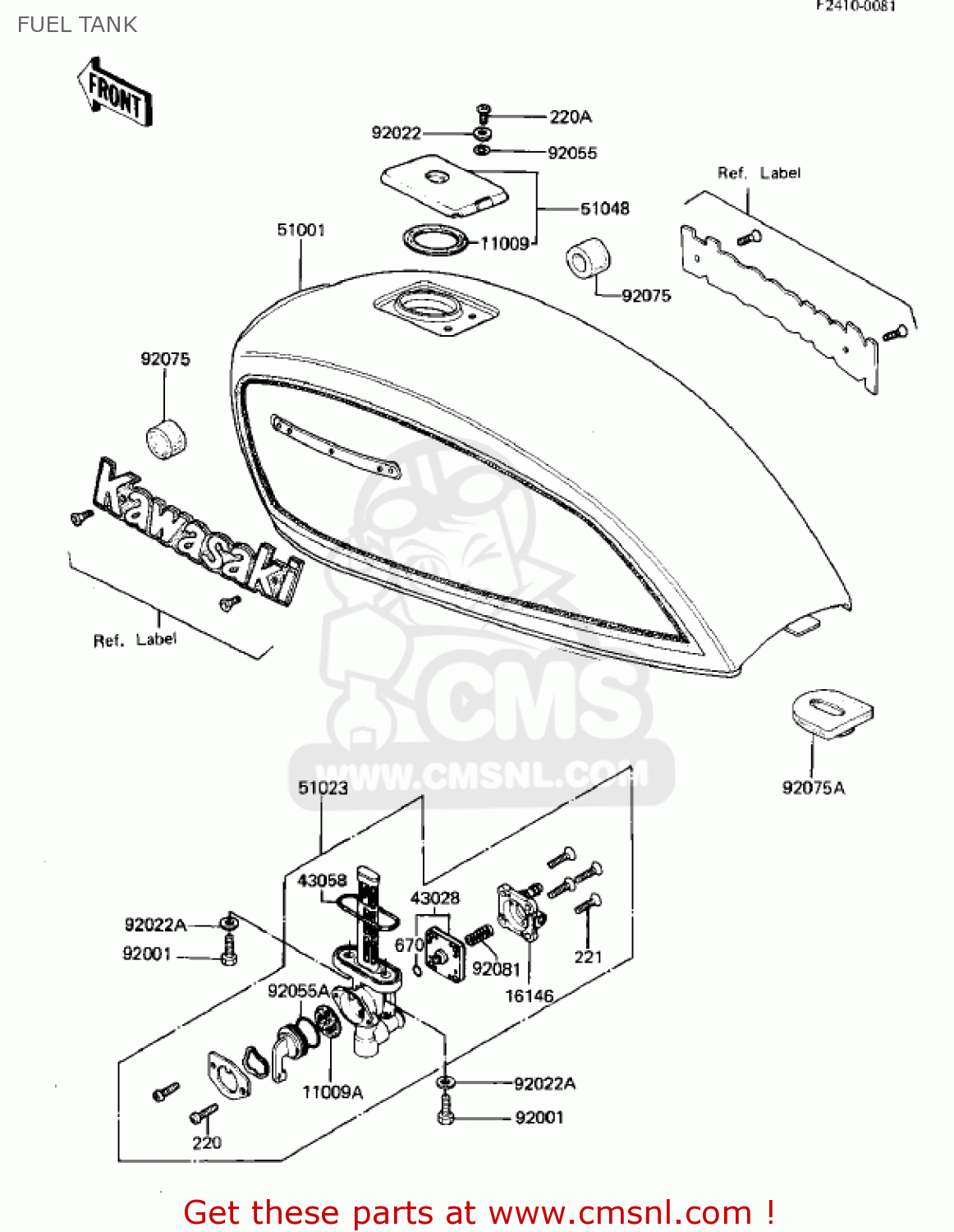 FUEL TANK KZ440G1 1982 USA CANADA