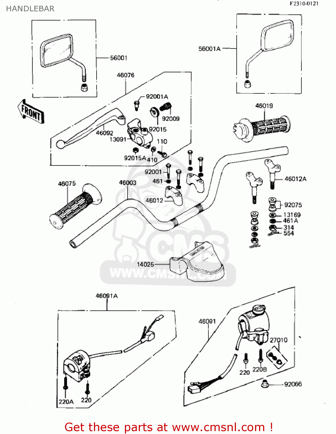 HANDLEBAR KZ440G1 1982 USA CANADA