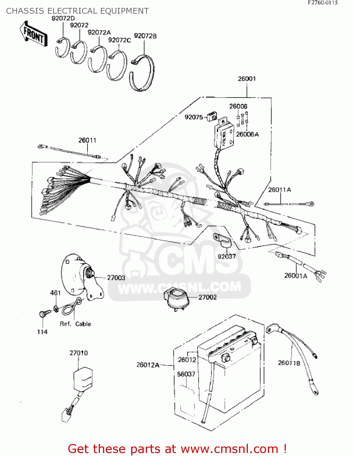 CHASSIS ELECTRICAL EQUIPMENT KZ440G1 1982 USA CANADA