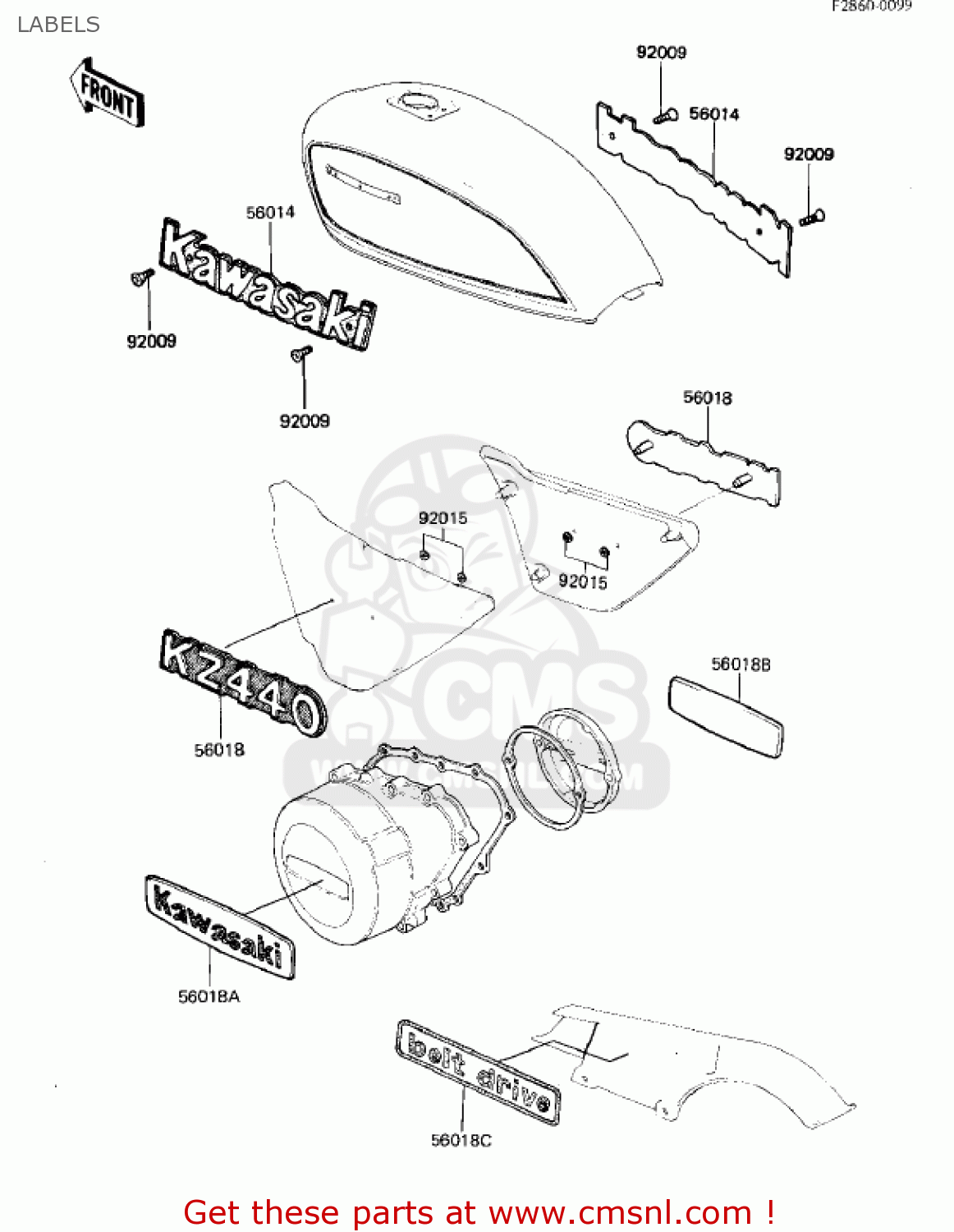 LABELS KZ440G1 1982 USA CANADA