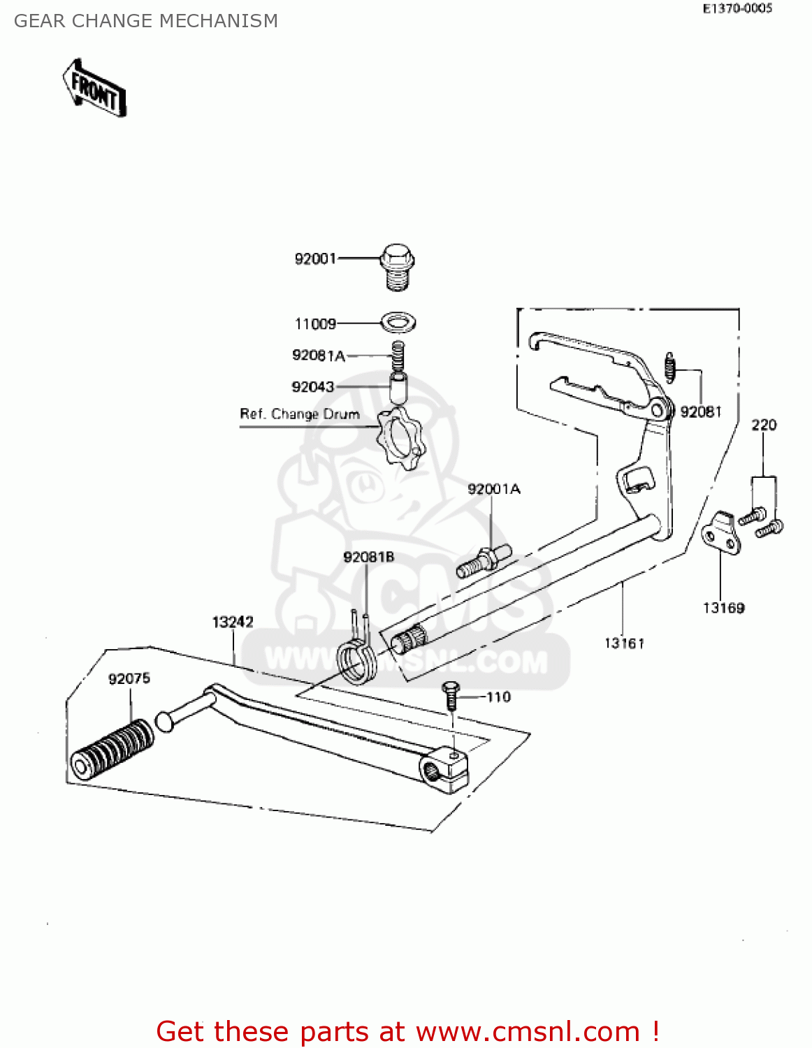 GEAR CHANGE MECHANISM KZ440G1 1982 USA CANADA