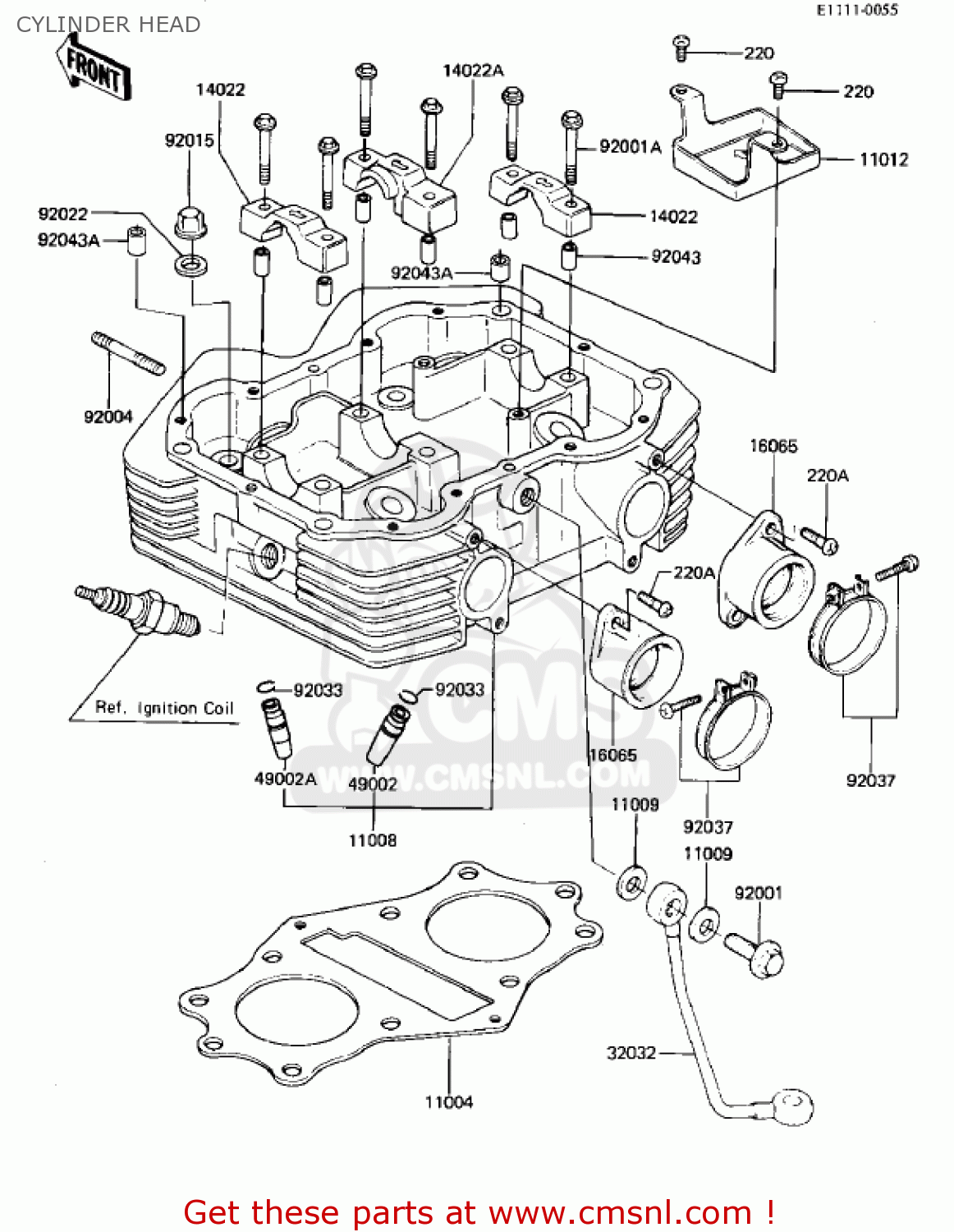 CYLINDER HEAD KZ440G1 1982 USA CANADA