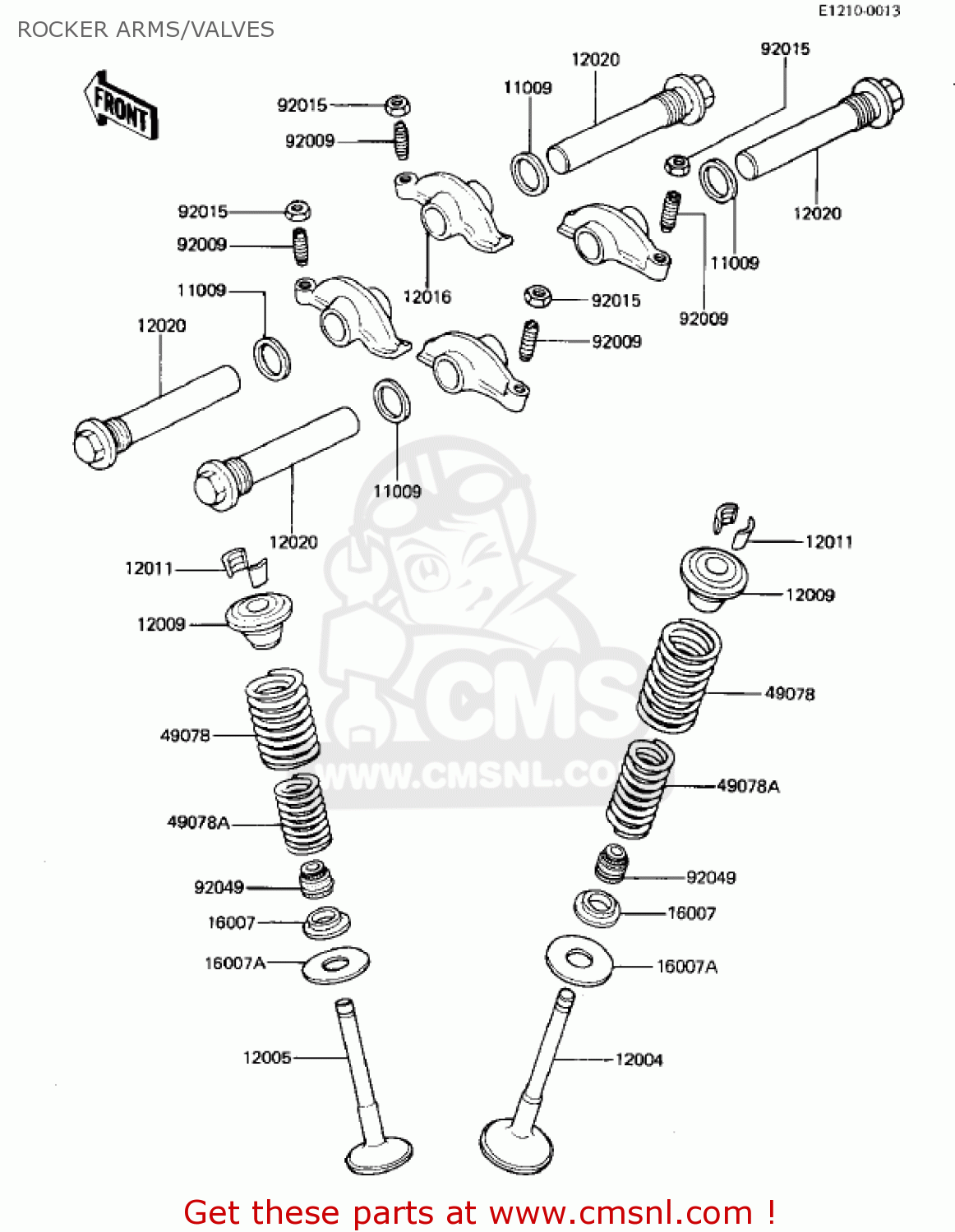 ROCKER ARMS/VALVES KZ440G1 1982 USA CANADA