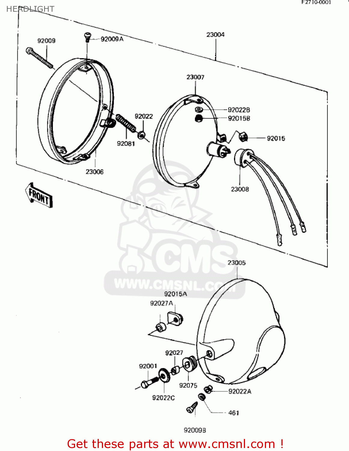 HEADLIGHT KZ440G1 1982 USA CANADA