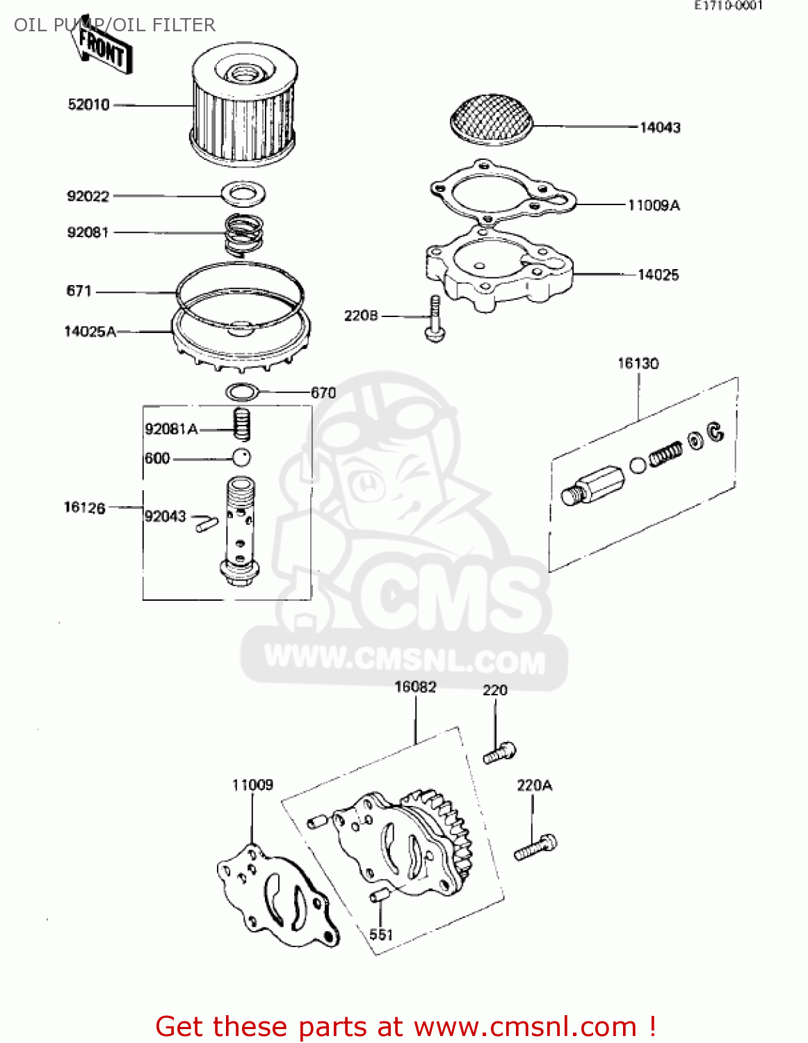 OIL PUMP/OIL FILTER KZ440G1 1982 USA CANADA