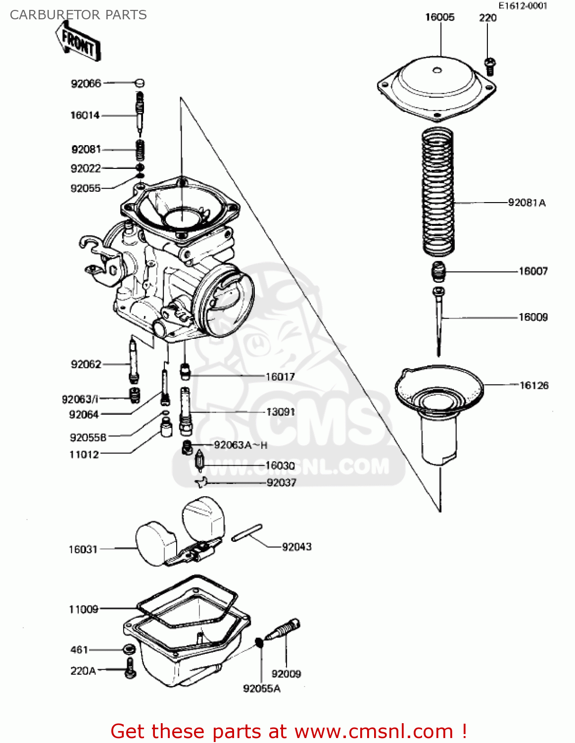 CARBURETOR PARTS KZ440G1 1982 USA CANADA