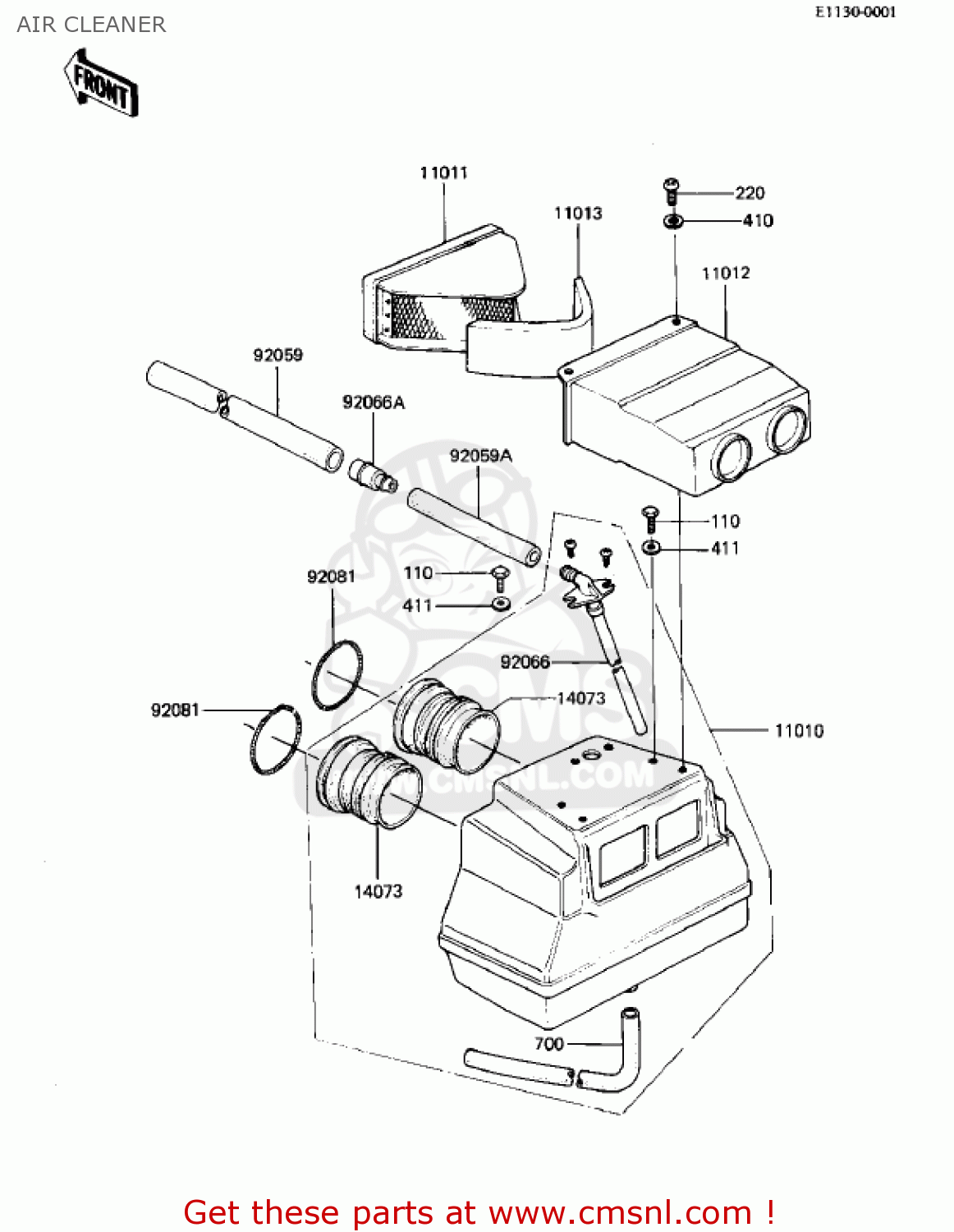 AIR CLEANER KZ440G1 1982 USA CANADA