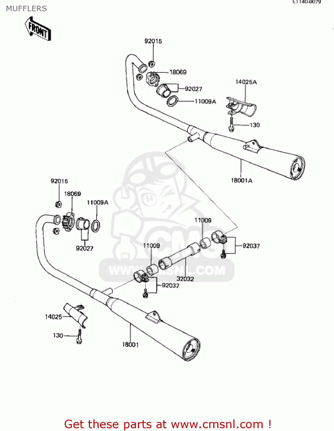 MUFFLERS KZ440G1 1982 USA CANADA