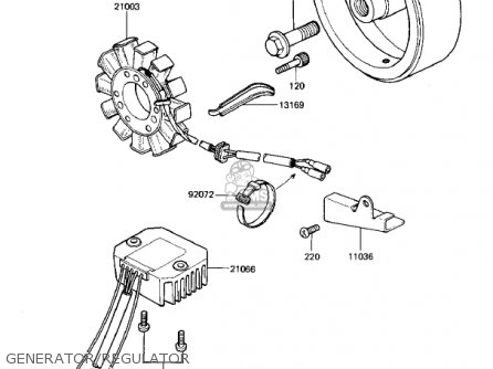 GENERATOR/REGULATOR - KZ440G1 1982 USA CANADA