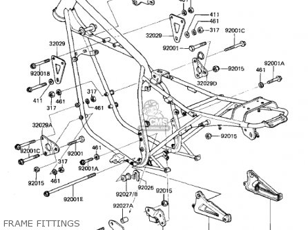 FRAME FITTINGS - KZ440G1 1982 USA CANADA