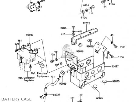 BATTERY CASE - KZ440G1 1982 USA CANADA