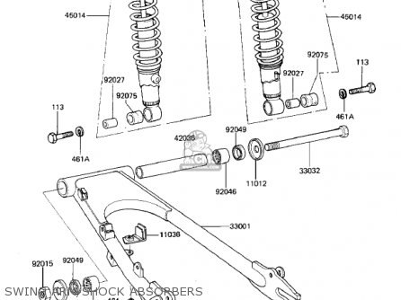 SWING ARM/SHOCK ABSORBERS - KZ440G1 1982 USA CANADA