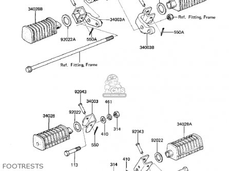 FOOTRESTS - KZ440G1 1982 USA CANADA