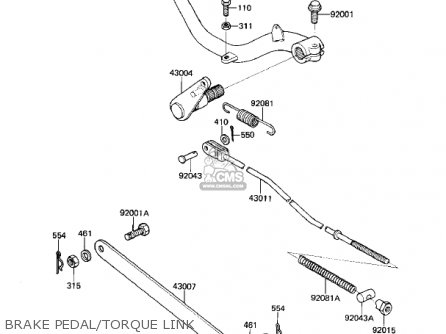 BRAKE PEDAL/TORQUE LINK - KZ440G1 1982 USA CANADA