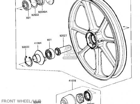 FRONT WHEEL/HUB - KZ440G1 1982 USA CANADA