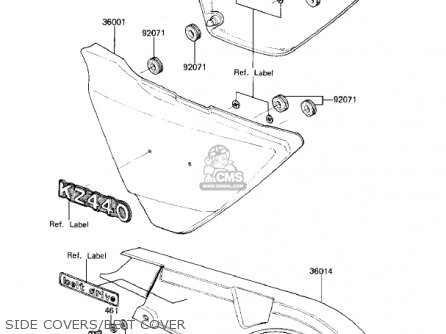 SIDE COVERS/BELT COVER - KZ440G1 1982 USA CANADA