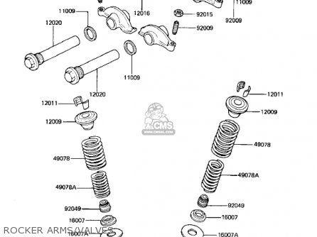 ROCKER ARMS/VALVES - KZ440G1 1982 USA CANADA