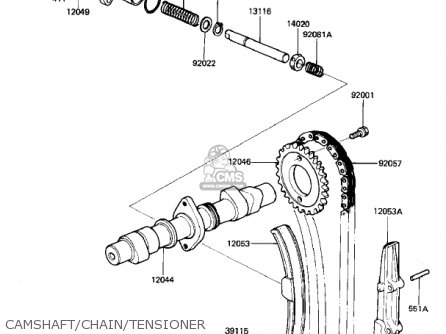 CAMSHAFT/CHAIN/TENSIONER - KZ440G1 1982 USA CANADA