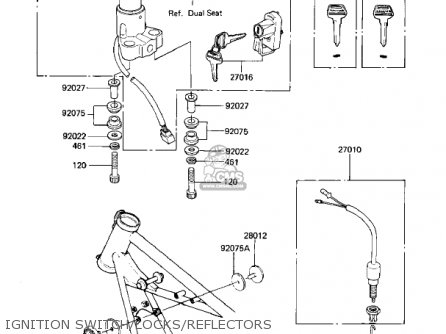 IGNITION SWITCH/LOCKS/REFLECTORS - KZ440G1 1982 USA CANADA