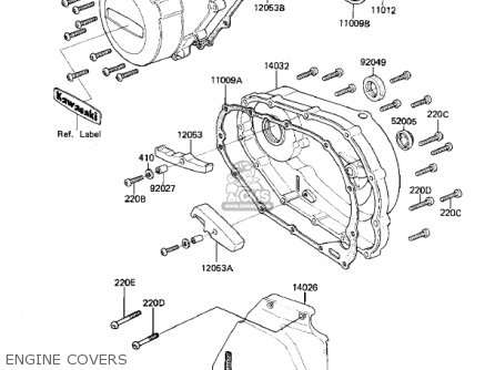 ENGINE COVERS - KZ440G1 1982 USA CANADA