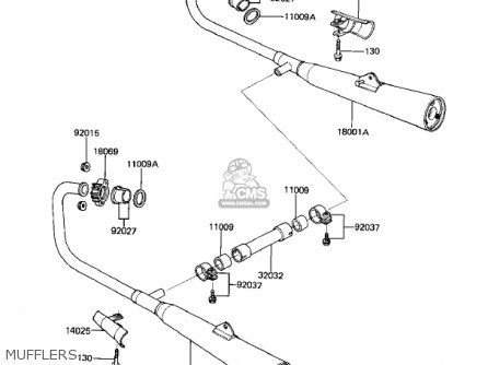 MUFFLERS - KZ440G1 1982 USA CANADA