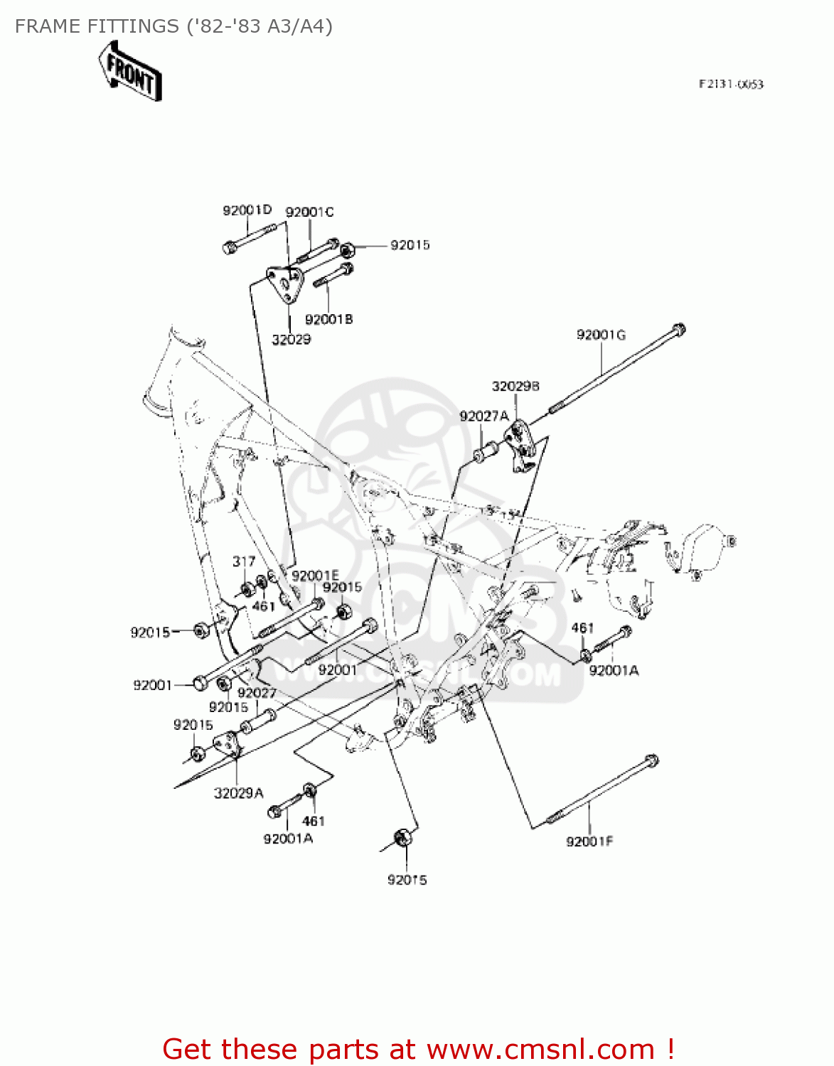 FRAME FITTINGS ('82-'83 A3/A4) KZ550A1 1980 USA CANADA