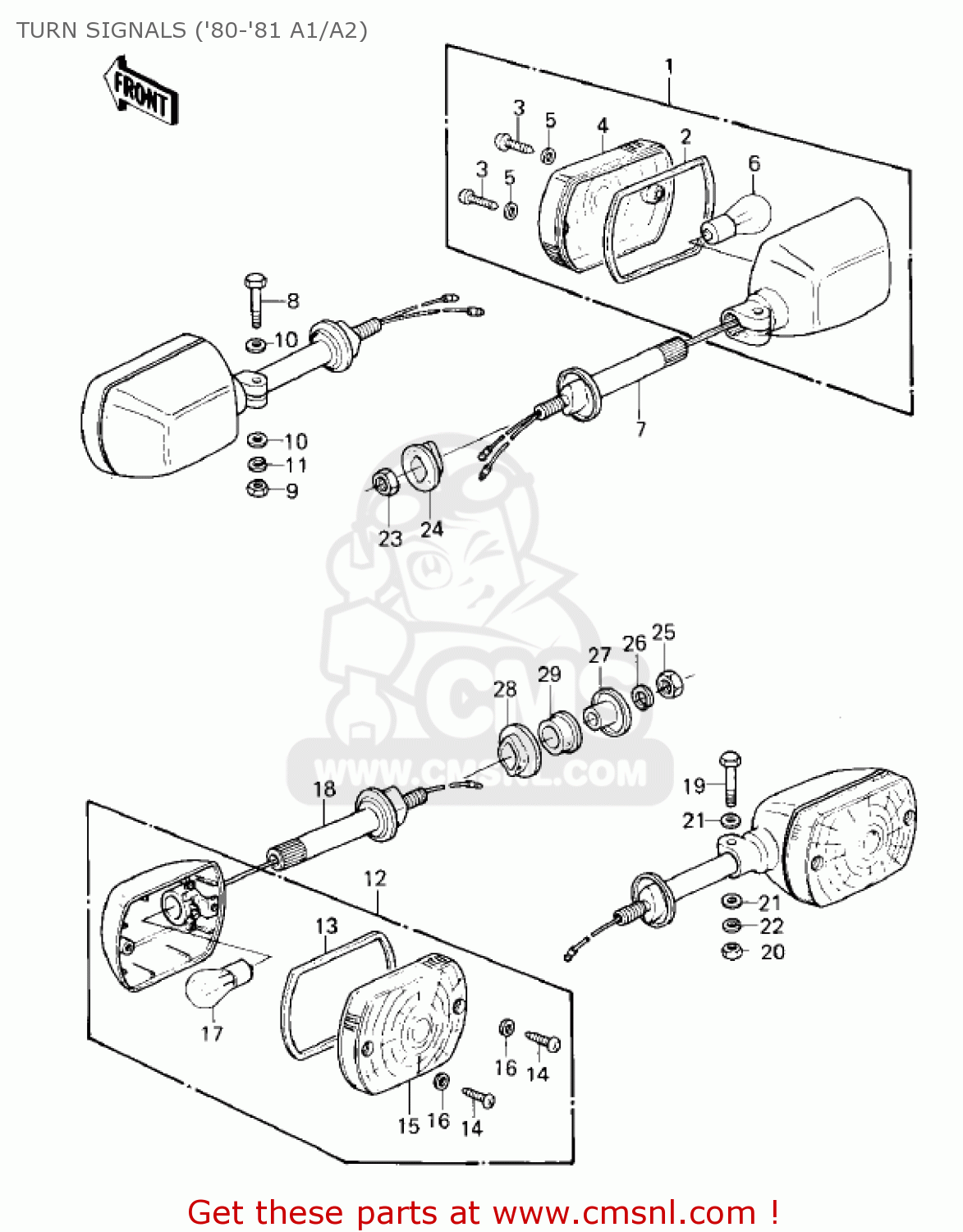 TURN SIGNALS ('80-'81 A1/A2) KZ550A1 1980 USA CANADA