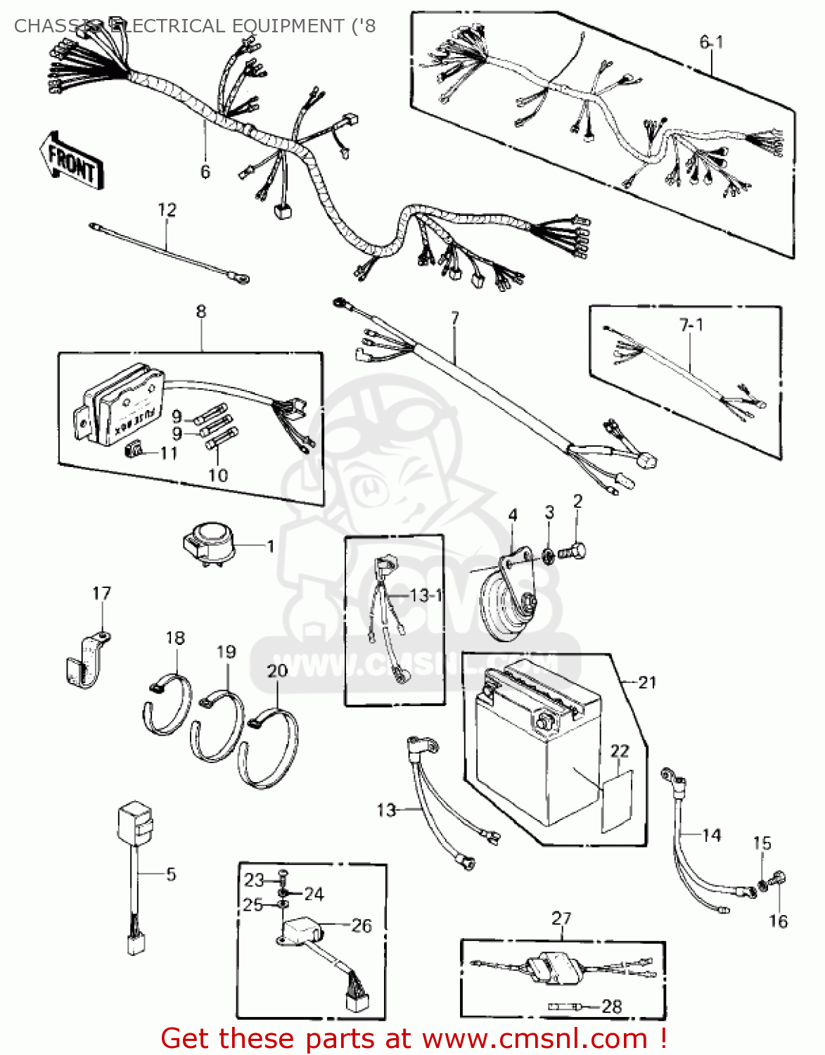CHASSIS ELECTRICAL EQUIPMENT ('8 KZ550A1 1980 USA CANADA