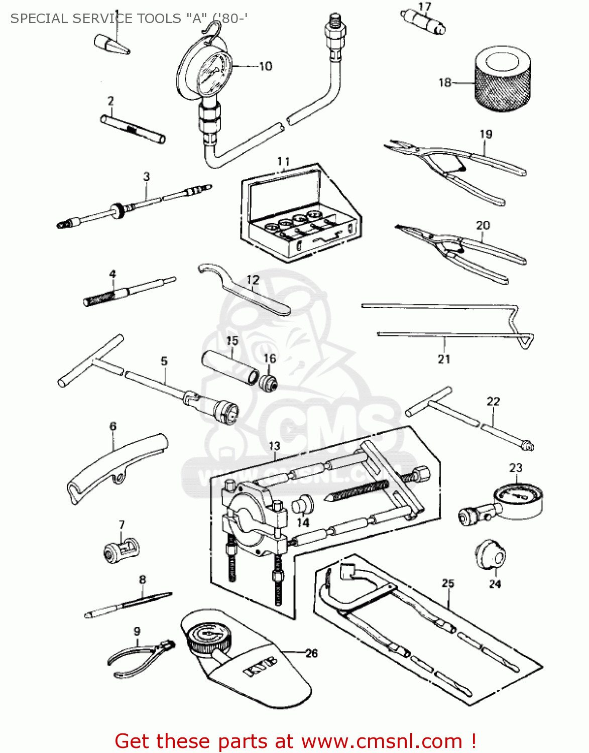 SPECIAL SERVICE TOOLS "A" ('80-' KZ550A1 1980 USA CANADA