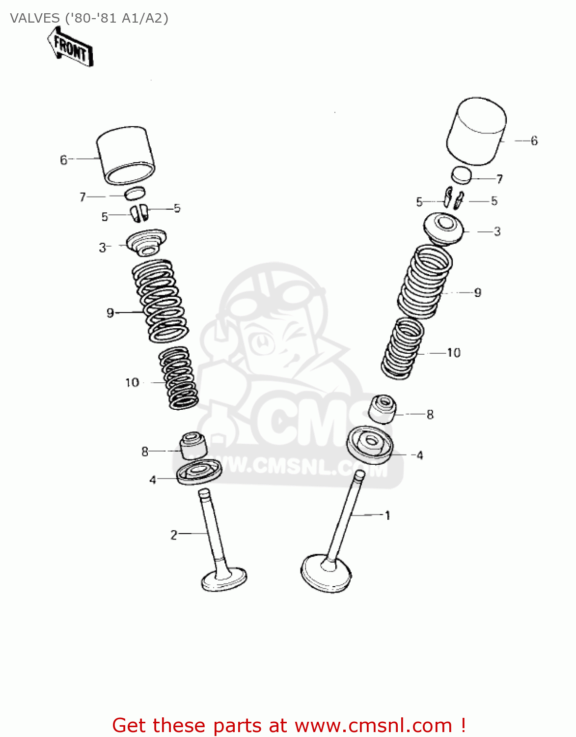 VALVES ('80-'81 A1/A2) KZ550A1 1980 USA CANADA