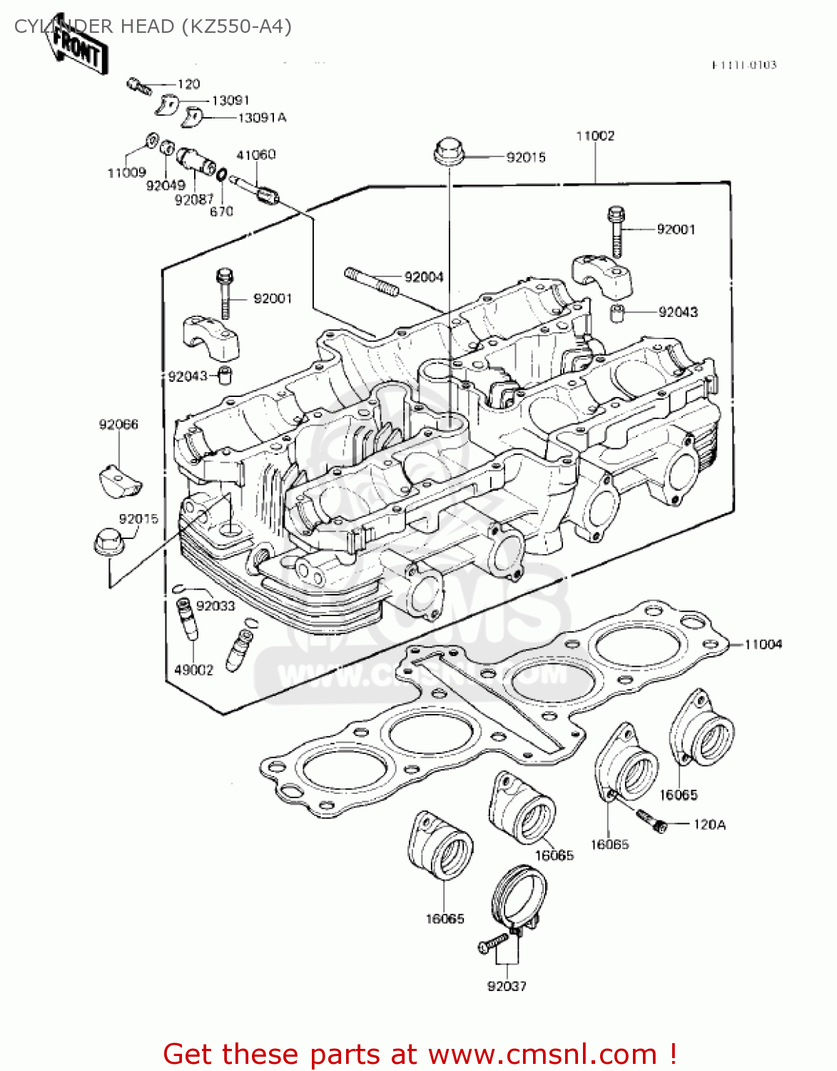 CYLINDER HEAD (KZ550-A4) KZ550A1 1980 USA CANADA