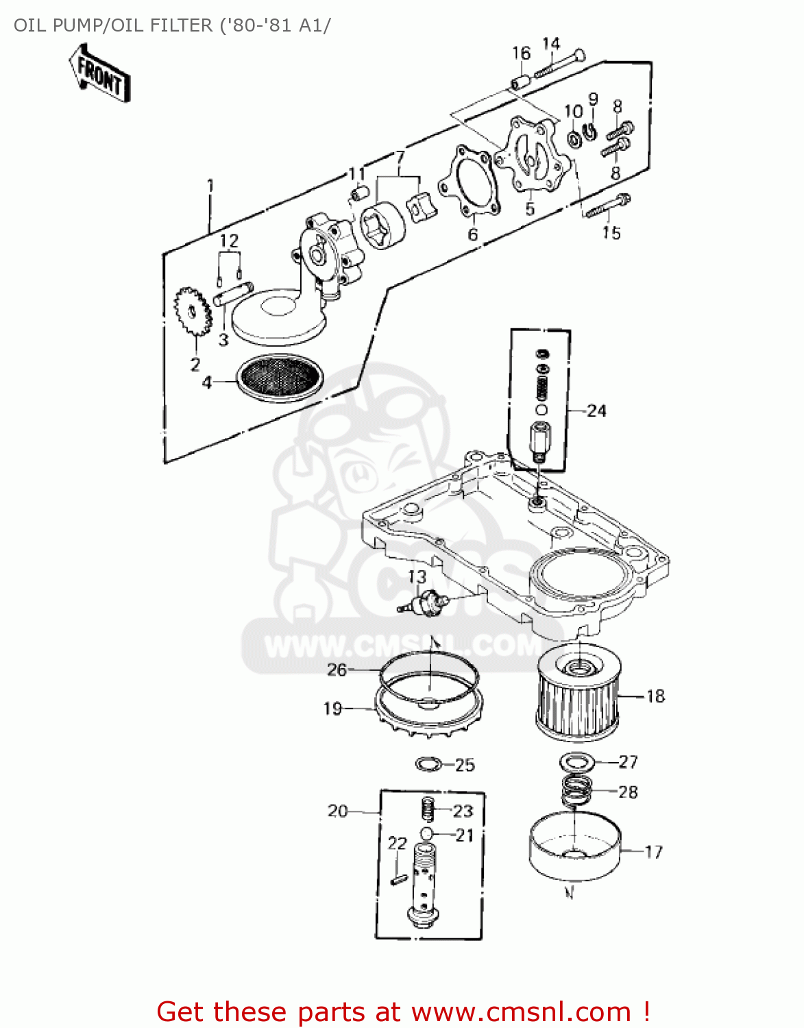 OIL PUMP/OIL FILTER ('80-'81 A1/ KZ550A1 1980 USA CANADA