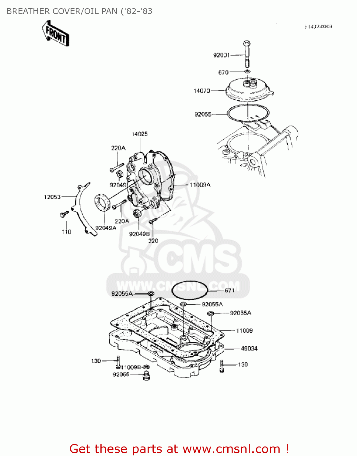 BREATHER COVER/OIL PAN ('82-'83 KZ550A1 1980 USA CANADA