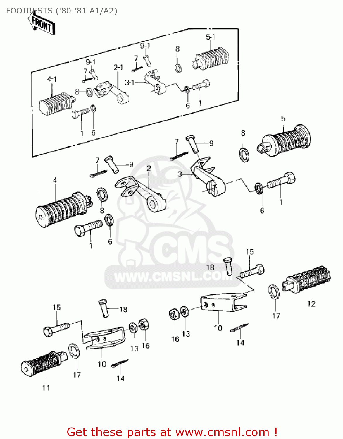FOOTRESTS ('80-'81 A1/A2) KZ550A1 1980 USA CANADA