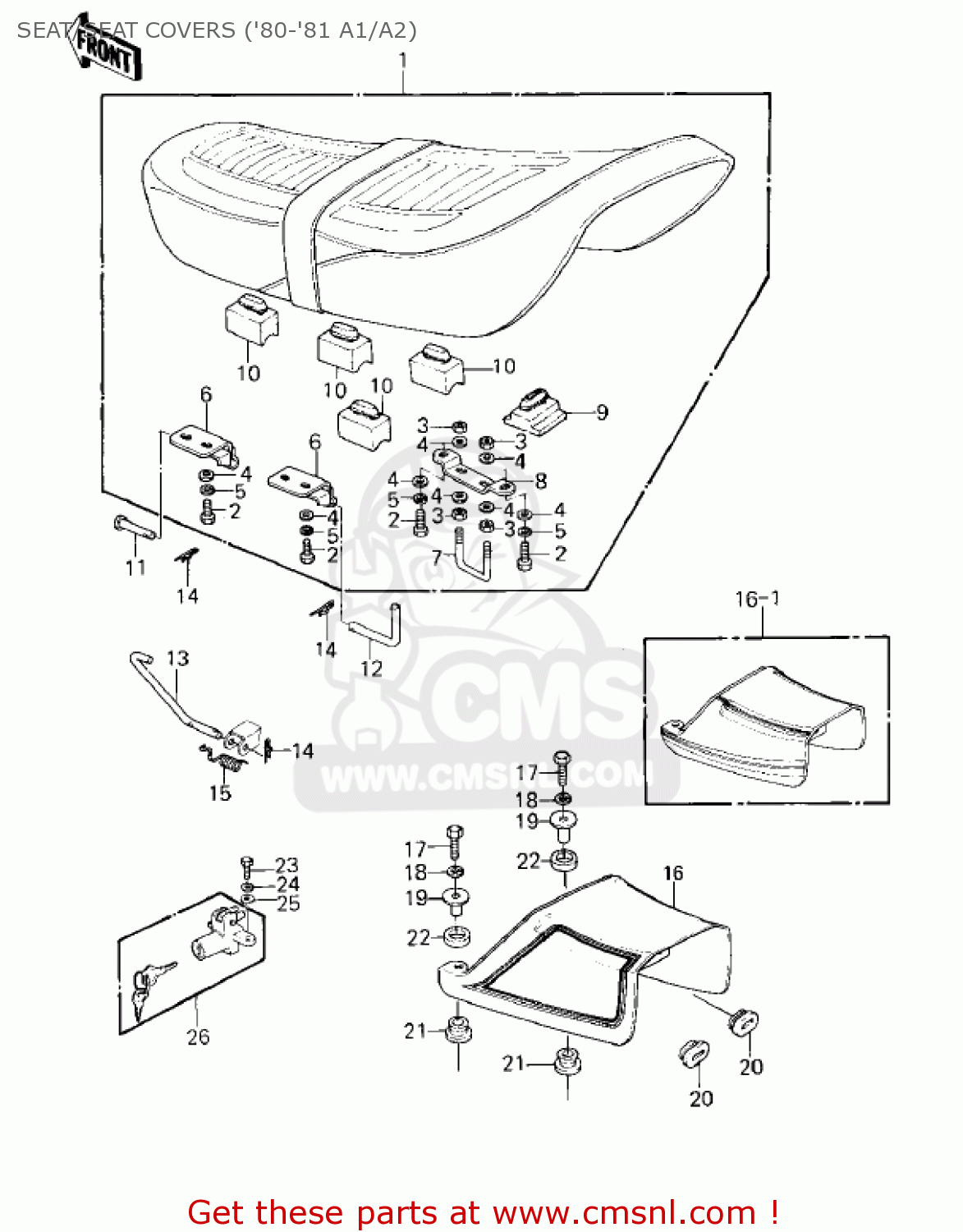 SEAT/SEAT COVERS ('80-'81 A1/A2) KZ550A1 1980 USA CANADA