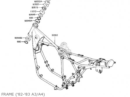 FRAME ('82-'83 A3/A4) - KZ550A1 1980 USA CANADA