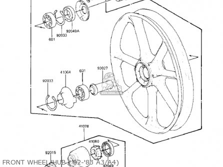 FRONT WHEEL/HUB ('82-'83 A3/A4) - KZ550A1 1980 USA CANADA