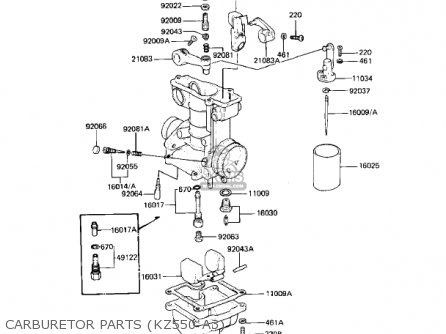CARBURETOR PARTS (KZ550-A3) - KZ550A1 1980 USA CANADA