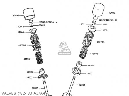 VALVES ('82-'83 A3/A4) - KZ550A1 1980 USA CANADA