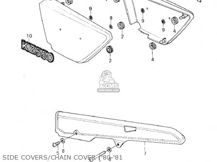 SIDE COVERS/CHAIN COVER ('80-'81 - KZ550A1 1980 USA CANADA