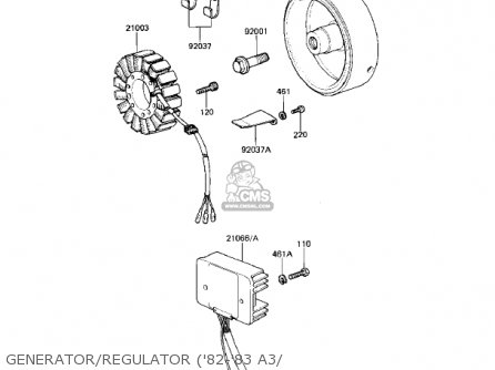 GENERATOR/REGULATOR ('82-'83 A3/ - KZ550A1 1980 USA CANADA