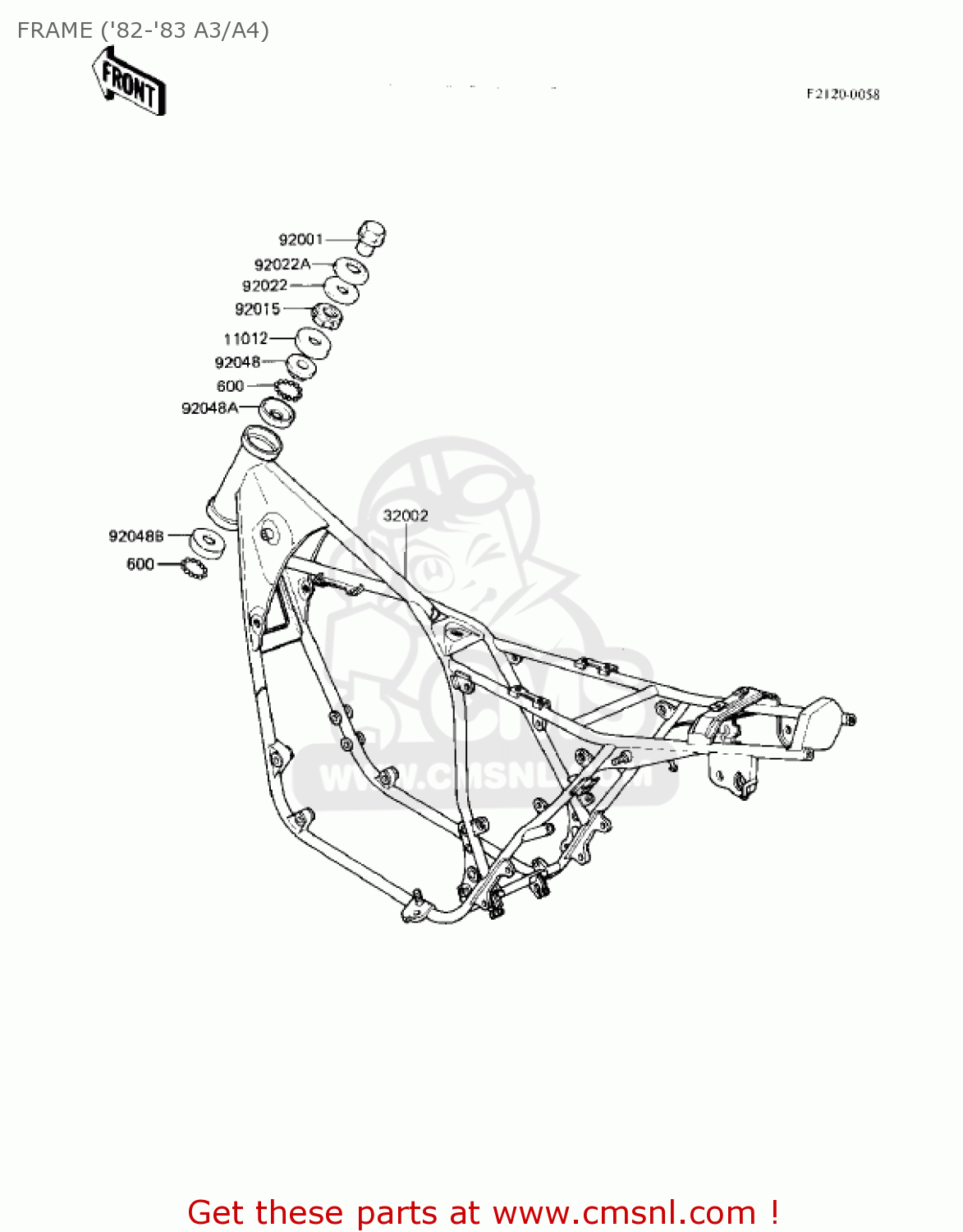 FRAME ('82-'83 A3/A4) KZ550A2 1981 USA CANADA