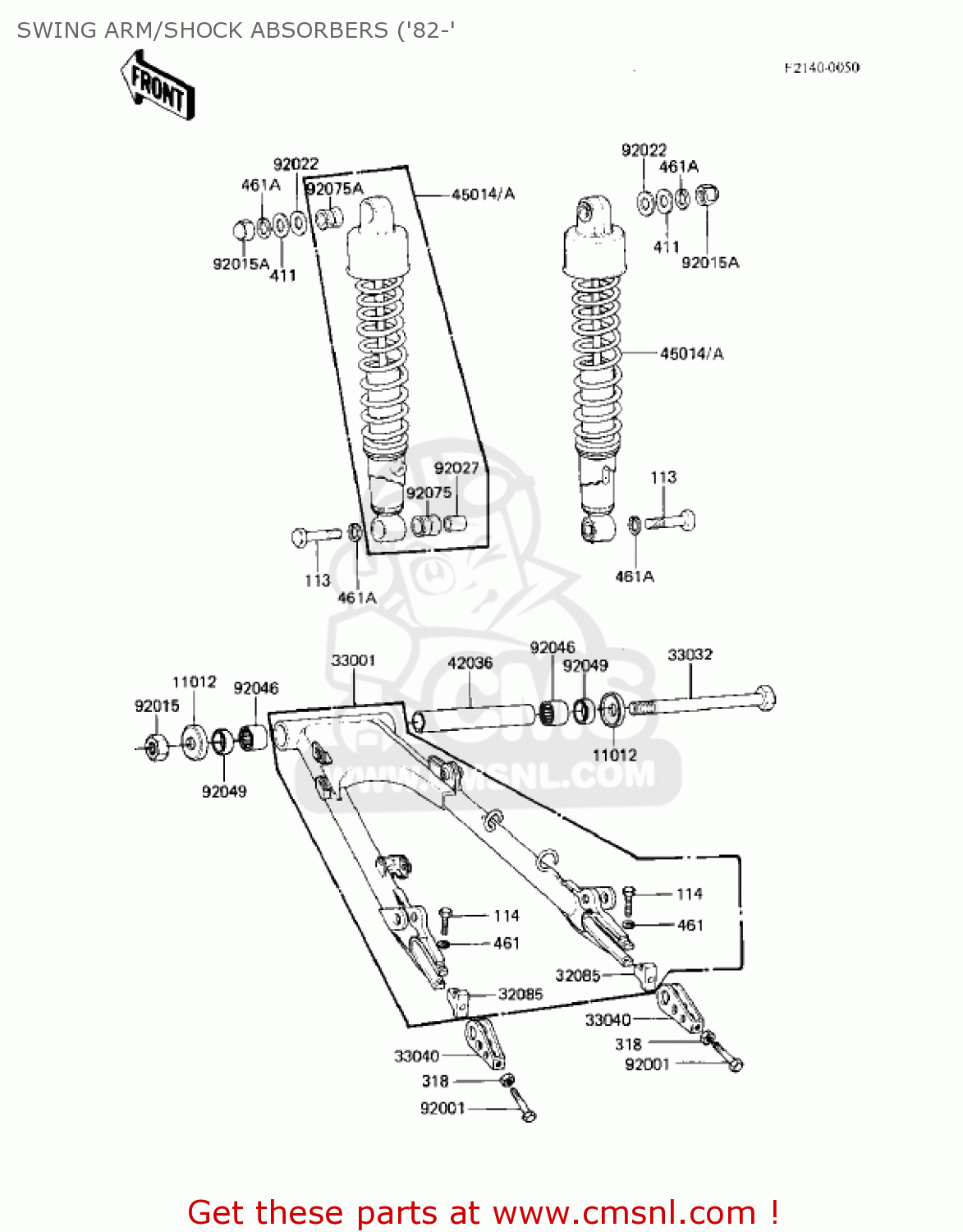 SWING ARM/SHOCK ABSORBERS ('82-' KZ550A2 1981 USA CANADA