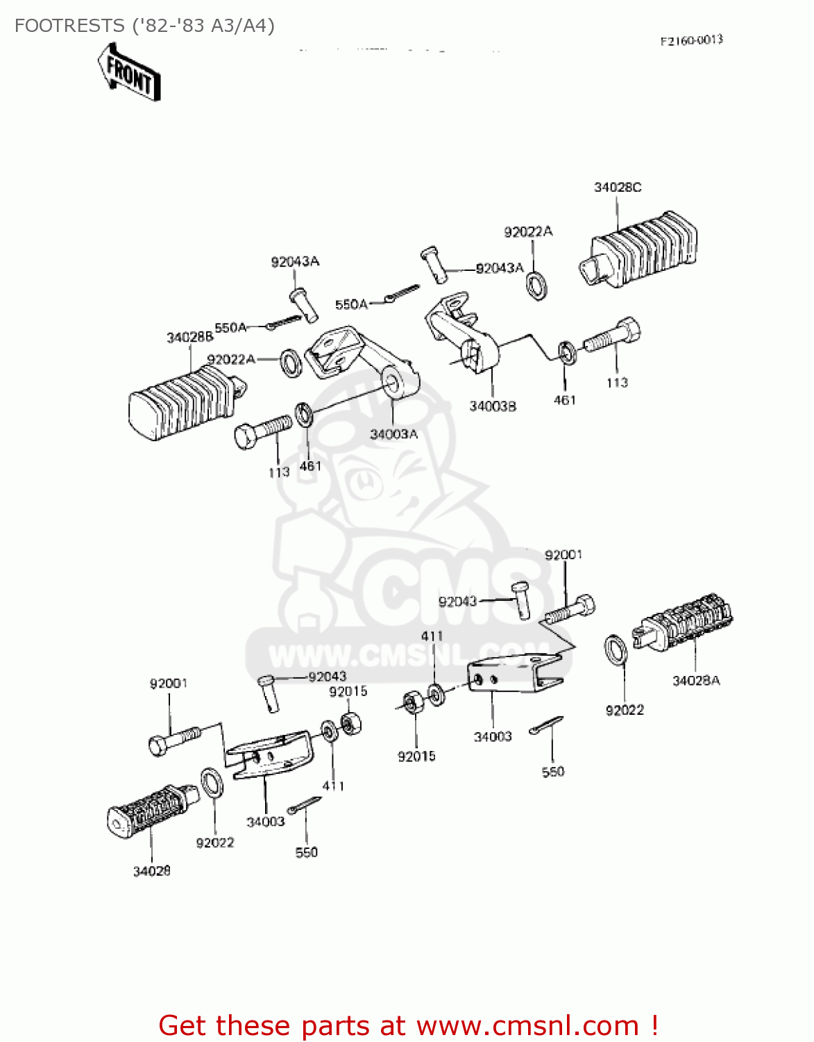 FOOTRESTS ('82-'83 A3/A4) KZ550A2 1981 USA CANADA