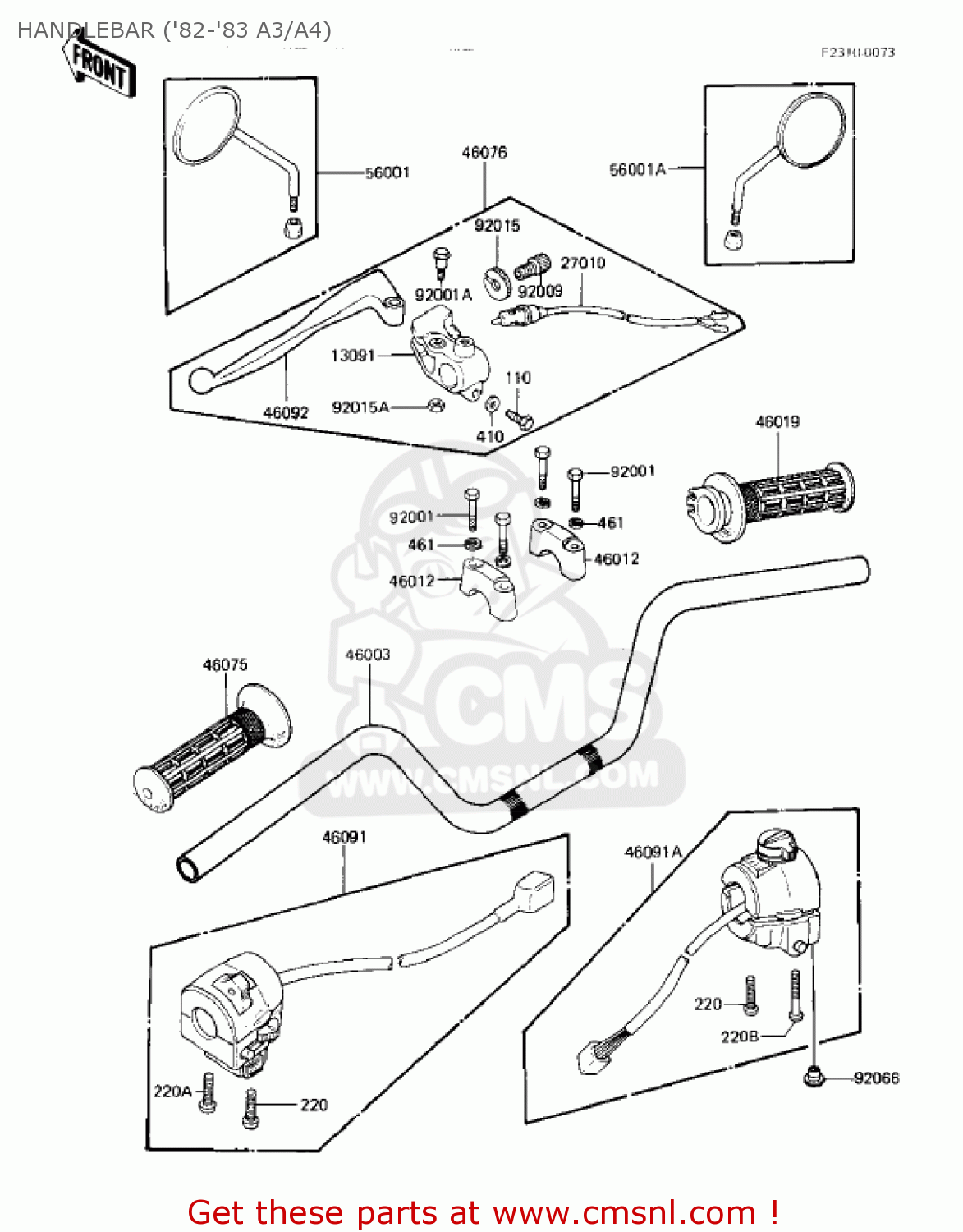 HANDLEBAR ('82-'83 A3/A4) KZ550A2 1981 USA CANADA